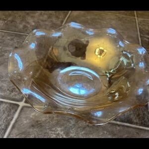 Jeanette vintage marigold Elegant Amber Glass Bowl